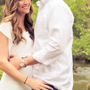 White button up large shirt